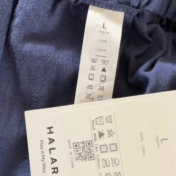 Halara High Waisted Plicated Side Pocket Wide Leg Flowy Palazzo Cotton Pants - Picture 4 of 8